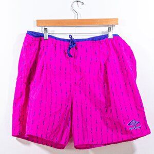Umbro Sand Soccer Windbreaker AOP Shorts Large VTG 90s Retro Neon